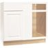 Hampton 36 in. W x 24 in. D x 34.5 in. H Assembled Blind Base Kitchen Cabinet in Satin White for Left or Right Corner
