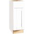 Shaker 12 in. W x 24 in. D x 34.5 in. H Assembled Base Kitchen Cabinet in Satin White with Ball-Bearing Drawer Glides