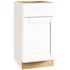 Shaker 18 in. W x 24 in. D x 34.5 in. H Assembled Base Kitchen Cabinet in Satin White with Ball-Bearing Drawer Glides
