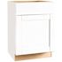 Shaker 24 in. W x 24 in. D x 34.5 in. H Assembled Base Kitchen Cabinet in Satin White with Ball-Bearing Drawer Glides