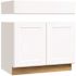 Shaker 36 in. W x 24 in. D x 34.5 in. H Assembled Accessible ADA Sink Base Kitchen Cabinet in Satin White without Shelf