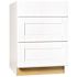 Shaker 24 in. W x 24 in. D x 34.5 in. H Assembled Drawer Base Kitchen Cabinet in Satin White with Ball-Bearing Glides
