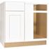 Shaker 36 in. W x 24 in. D x 34.5 in. H Assembled Blind Base Kitchen Cabinet in Satin White for Left or Right Corner