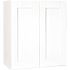 Hampton Bay Shaker 27 in. W x 12 in. D x 30 in. H Assembled Wall Kitchen Cabinet in Satin White