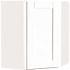 Hampton Bay Shaker 24 in. W x 12 in. D x 30 in. H Assembled Diagonal Corner Wall Kitchen Cabinet in Satin White