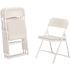 National Public Seating White Plastic Seat Metal Frame Outdoor Safe Folding Chair (Set of 4)