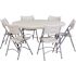 National Public Seating 60 in. Grey Plastic Round Folding Banquet Table