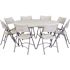 National Public Seating 60 in. Grey Plastic Round Folding Banquet Table