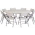 National Public Seating 71 in. Grey Plastic Round Folding Banquet. Table
