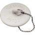 1-1/2 in. - 2 in. White Rubber Bathtub Stopper With 15 in. Metal Chain .