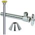 Toilet Kit: 1/2 in. Nom Sweat x 3/8 in. O.D. Comp Multi-Turn Angle Valve with 5 in. Extension, 12 in. Riser and Flange