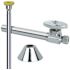 BrassCraft Toilet Kit: 1/2 in. Sweat x 3/8 in. Comp Multi-Turn Straight Valve with 5 in. Extension 12 in. Riser Flange