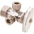 BrassCraft 1/2 in. Nom Comp Inlet x 3/8 in. O.D. Comp x 3/8 in. O.D. Comp Dual Outlet Multi-Turn Valve in Chrome