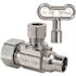 1/2 In. Nom Comp Inlet x 3/8 In. OD Comp Outlet 1/4-Turn Angle Ball Valve with Loockshield & Loose Key, No-Lead Brass