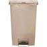 Rubbermaid Commercial Products Slim Jim Step-On 18 Gal. Beige Plastic Front Step Trash Can