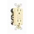 Leviton 15 Amp Self-Test SmartlockPro Slim Duplex GFCI Outlet, Ivory GFNT1-I