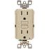 Leviton 15 Amp Self-Test SmartlockPro Slim Duplex GFCI Outlet, Ivory GFNT1-I