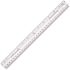 Business Source 12 in. Beveled Edges Plastic Ruler, White