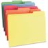 Business Source File Folders Color Letter 1/3 in. Cut 1-Ply Assorted (100-Box)