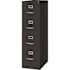 Lorell 15 in. x 25 in. x 52 in. Black 4-Drawer Vertical File with Lock