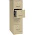 Lorell 15 in. x 25 in. x 52 in. Putty 4-Drawer Vertical File with Lock
