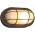 Royal Cove Medium 1-Light Black Outdoor Wall or Ceiling Mounted Fixture Bulkhead with Frosted Glass
