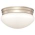 Monument Brushed Nickel Integrated LED Flushmount with White Opal Glass Shade