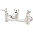 T&S Wall-Mounted Service Sink Faucet with 8 in. Centers, Vacuum Breaker, and Built-In Stops, Rough Chrome