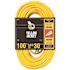 Yellow Jacket 100 ft. 14/3 SJTW Indoor/Outdoor Yellow Extension Cord with Lighted Receptacle