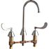 Chicago Faucets WALL-MOUNTED HOSPITAL SINK FAUCET, 5.25-INCH GOOSENECK SPOUT, WRISTBLADE HANDLES, 2.0 GPM SPRAY
