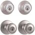 Kwikset Tylo Satin Chrome Exterior Entry Door Knob and Single Cylinder Deadbolt Project Pack