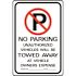 HY-KO 18 in. x 12 in. Aluminum No Parking Unauthorized Vehicles Towed Sign