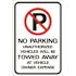 HY-KO 12 in. x 18 in. No Parking Unauthorized Vehicles Will Be Towed Away at Owners Expense Heavy-Duty Reflective Sign