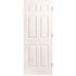 36 in. x 80 in. Textured 6-Panel Primed White Left Handed Hollow Core Composite Single Prehung Interior Door