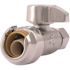SharkBite 1/2 in. Push-to-Connect x 3/8 in. O.D. Compression Chrome-Plated Brass Quarter-Turn Straight Stop Valve