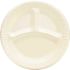 DART 9 in. Compartmented Laminated White Quiet Classic Plate (500 Per Case)