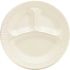 DART Compartmented White Unlaminated Foam Plates (500 per Case)