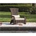 BALKENE HOME Deluxe Coconino All-Weather Stationary Wicker Patio Adirondack Outdoor Lounge Chair with Beige Cushion