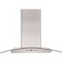 30 in. 400 CFM Convertible Vent Wall Mount Range Hood with Glass Accents & Crown Molding in Stainless Steel