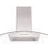 30 in. 400 CFM Convertible Vent Wall Mount Range Hood with Glass Accents & Crown Molding in Stainless Steel
