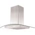 30 in. 400 CFM Convertible Vent Wall Mount Range Hood with Glass Accents & Crown Molding in Stainless Steel