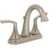 Symmons Minimalist 4 in. Centerset 2-Handle Bathroom Faucet with Drain Assembly in Brushed Nickel