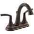 Symmons Elm 4 in. Centerset 2-Handle Mid Arc Bathroom Faucet with Drain Assembly in Seasoned Bronze