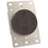Leviton 30 Amp Industrial Flush Mount Shallow Single Outlet, Black 278-S00