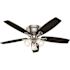 Hunter Oakhurst 52 in. LED Indoor Low Profile Brushed Nickel Ceiling Fan with Light Kit