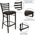 Flash Furniture Hercules Series Ladder Back Restaurant Barstool with Black Vinyl Seat