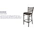 Flash Furniture Hercules Series Ladder Back Restaurant Barstool with Black Vinyl Seat