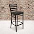 Flash Furniture Hercules Series Ladder Back Restaurant Barstool with Black Vinyl Seat
