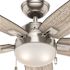 Hunter Antero 54 In. LED Indoor Brushed Nickel Ceiling Fan With Light