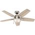 Hunter Antero 46 in. LED Indoor Brushed Nickel Ceiling Fan with Light
